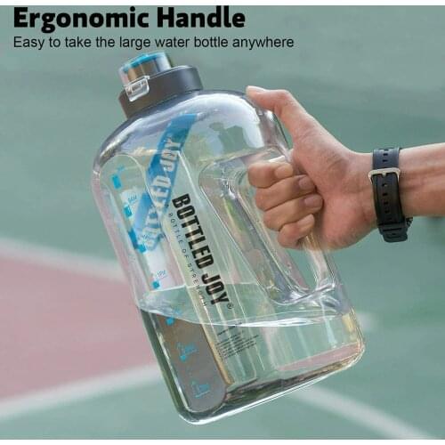 1 Gallon Large Water Bottle Hydration Time Marker Big Jug for Exercise Camp