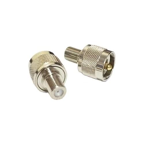 1pc NEW UHF Male Plug to F Female Jack RF Coax Adapter convertor Straight Nickelplated wholesale
