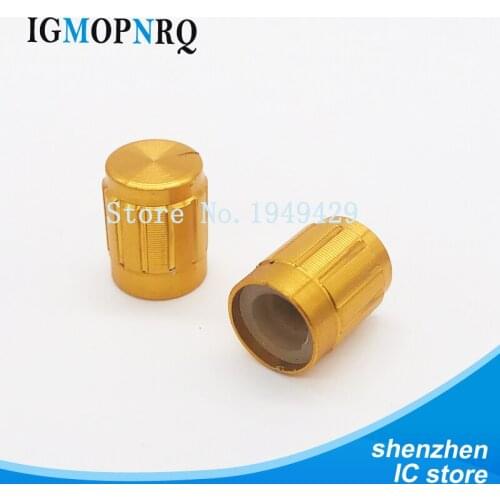 10PCS/LOT 13*17mm aluminum alloy potentiometer knob rotary switch volume control knob Golden Hat
