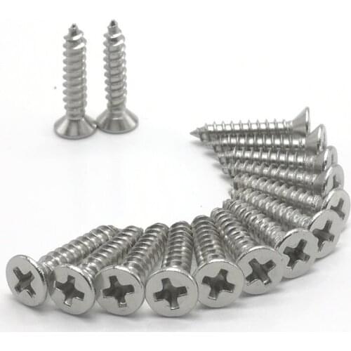 100pcs 50PCS M1 M1.2 M1.4 M1.7 M2 M2.2 M2.6 M3 M4 Cross Recessed Flat CountersunK Head Screws Phillips Self-tapping Wood Screws