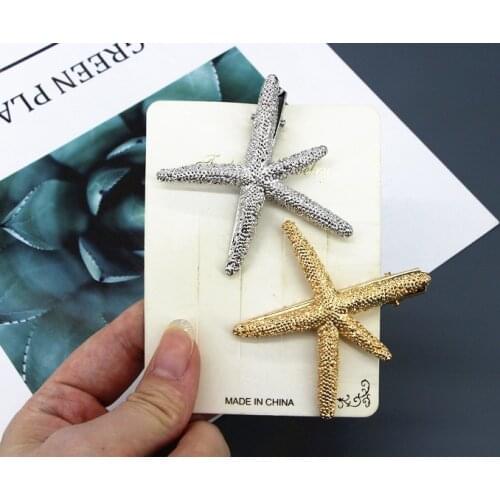 100pcs/lot DIY Multi Simple Starfish Upgrade Alloy Hair Side Clips Leaves Retro Hairpin Hair Styling Tools Accessories HA1792