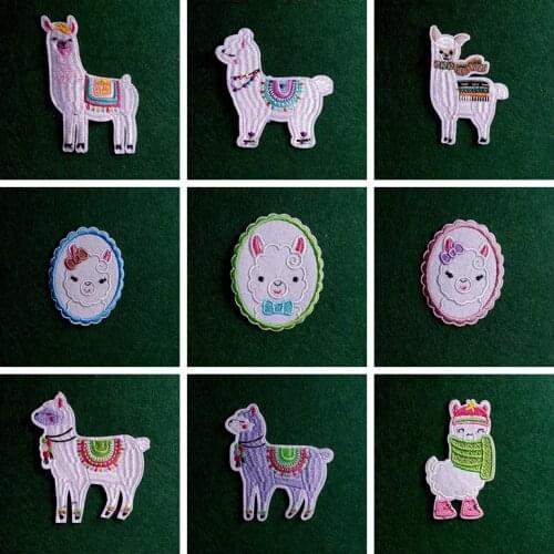 2pcs Sheep Anime Patches Pack Cartoons Animal Patch Iron On Patches On Clothes Stripe Sticker Embroidered Patches For Clothing