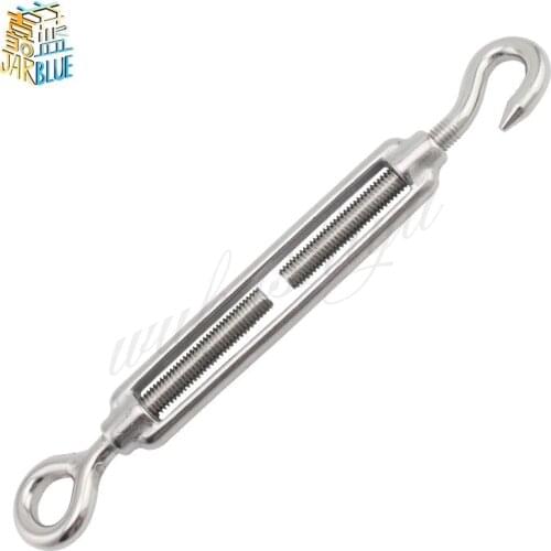 4pcs M4/M5/M6/M8/M10/M12 Stainless Steel 304 Adjust Chain Rigging Hook & Eye Turnbuckle Silver Choose