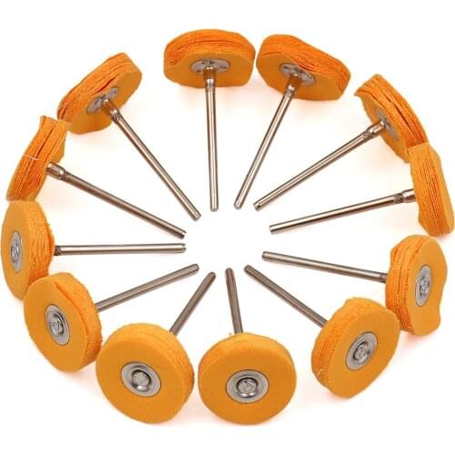 10pcs Abrasive Tool Accessories Rotary Tools Yellow Cloth Mounted Polishing Brush For Dremel Tools Shank 2.35mm