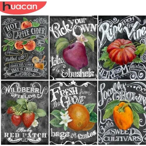 HUACAN Diamond Painting Pumpkin Diamond Embroidery Mosaic Fruit And Vegetable Cross Stitch Home Decoration Handmade Gift