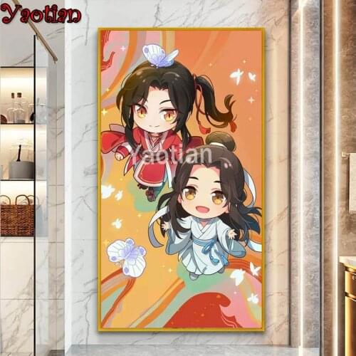 Diamond Painting Cross Stitch Tian Guan Ci Fu Full Square Round 5D Anime Character Diy Mosaic Embroidery Rhinestone Home Decor