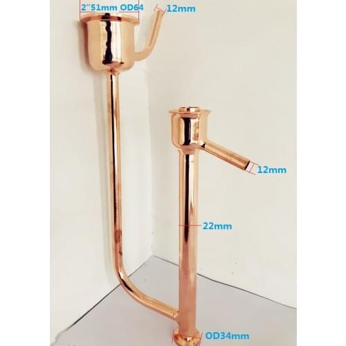 Free Shipping Copper Parrot Body,Top 2"(51mm)OD64 Adapter Tri-clamp Connect ,Under 22mm OD34 Tri-clamp Connect