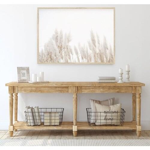 Bohemia Style Large Pampas Grass Wall Art Canvas Painting Nature Inspired Gift Poster Wall Art Print for Living Room Home Decor