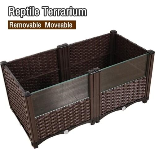 Large Reptile Terrarium Tank Detachable Breeding Box for Reptiles and Amphibians Tortoise Lizard Rainforest Habitat