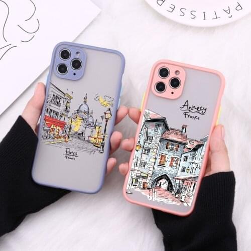 Travelling world travel Street painting Color Phone Case For Iphone 11 12 Pro Max 6S 7 8 PLUS SE2020 X XS MAX XR Back Hard Cover