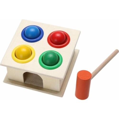 Wooden Ball Hammer Box Toy Children Early Learning Educational Toys Baby Colorful Hammering Cognitive Matching Toys Gifts