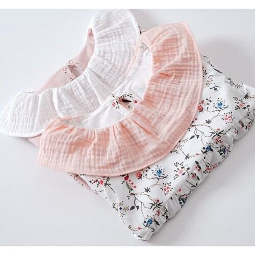 Sweet princess girls romper summer short sleeve infant kids bodysuit toddler baby overalls petal collar children outfits 0-24m