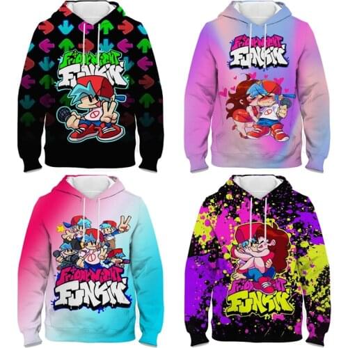 Kids Friday Night Funkin 3D Print Hoodies Boys Girls Cartoon Anime Sweatshirts Tops Sudadera Spring Autumn Children Pullovers