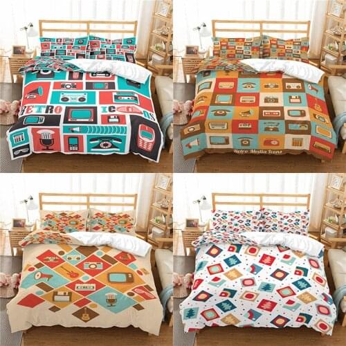 Home Textile Luxury 3D Retro Print 2/3Pcs Comfortable Duvet Cover PillowCase Bedding Sets Queen and King EU/US/AU Size