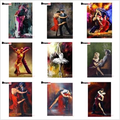 Dpsprue 5D Diy Full Square Round Stone Resin Diamond Painting Cross Stitch dance 3D Embroidery Diamant Mosaic Gift