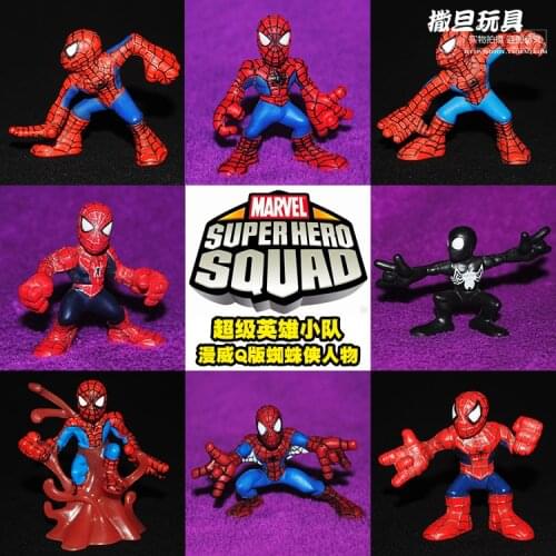 Marvel Comics SUPERHERO SQUAD Spider-Man 6 Kinds Q Version Action Figure Model Ornament Children Toys