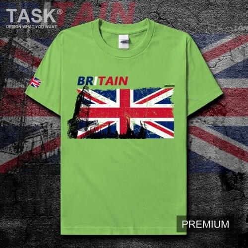 London Elizabeth Tower BigBen National Landmark Building British Flag Printed T-Shirt Summer Cotton O-Neck Short Sleeve T Shirt