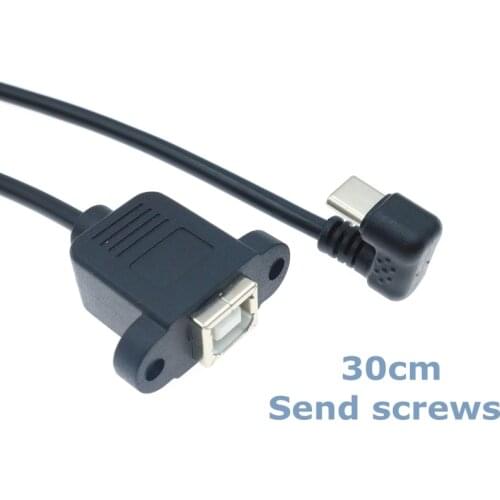 USB C to Print Master Tape Screw Hole Cable for Computer, Mobile Phone, Tablet Conversion Printer Scanner 180 Degree Type-C