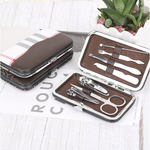Nail clipper box 7 sets portable carbon steel manicure tools custom practical gifts