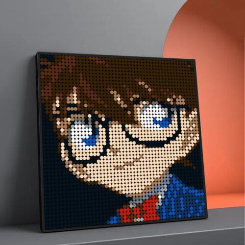 MOC DIY Bricks Sets 3D Pixel Art Famous Anime-Chihiro-Boy Painting Animation Decorative Blocks Model Toys for Children Gift