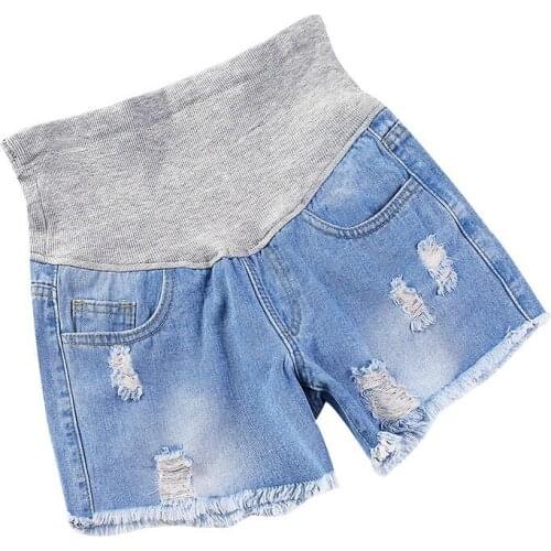 Summer Fashion Maternity Shorts Elastic Waist Belly Denim Shorts Clothes Shorts For Pregnant Women Maternity Short Pants Jeans