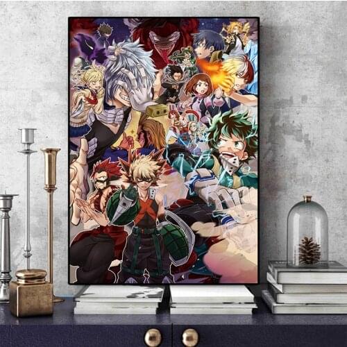 My Hero Academy Anime Midoriya Izuku Shigaraki Tomura Wall Art Poster Home Living Room Decoration Mural Picture Decor Cudros