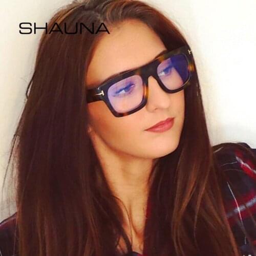 SHAUNA Oversize Square Eyeglasses Frame Women Optical Frame Men Glasses