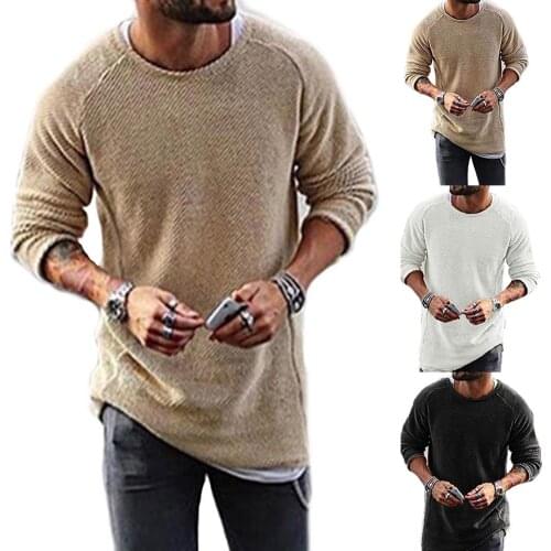 Sweater Men Autumn Winter Warm Mens Knitted Wool Sweaters Solid Color Casual O-Neck Pull Homme Cotton Pullover Men gifts