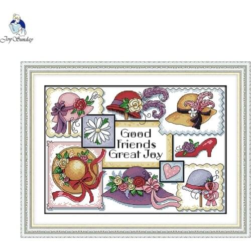 Joy sunday Good Friends Great Joy cross stitch kits diy handmade embroidery needlework counted printed canvas 14ct 11ct