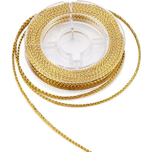 Pandahall 10m/roll Braided Beading Cord Wire Non-Elastic Thread For Jewelry Making DIY Bracelets Findings Silver/Golden color