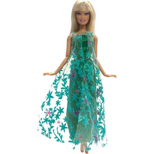 NK One Set Princess Doll Elsa Movie Similar Dress Fairy Tale Wedding Dress Gown Party Outfit For Barbie Doll Best Girls' Gift