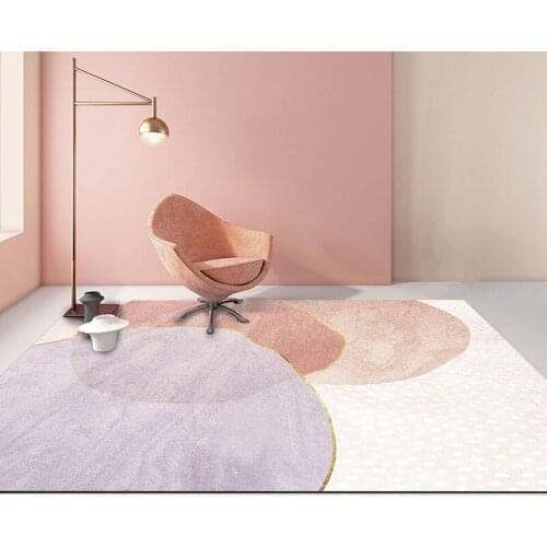 Nordic light luxury geometric luxury carpet bedroom living room decorative carpet bathroom non-slip carpet rectangular modern fl