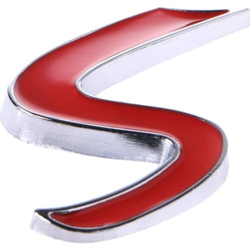 2021 New Chrome Metal Red S Car Tail Emblem Badge Decal Sticker for bmw Mini Cooper