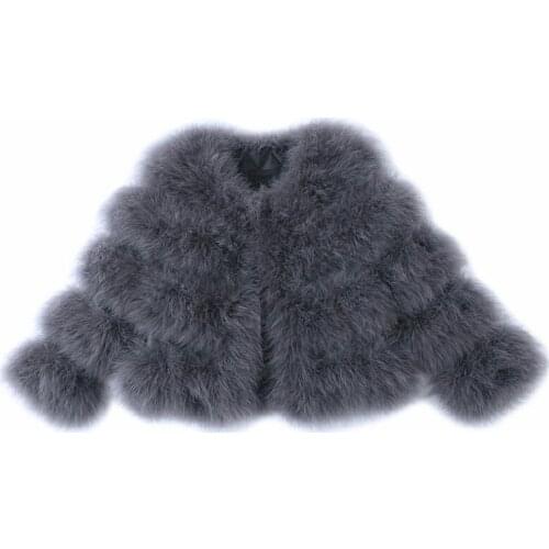 OFTBUY 2021 New Fashion Winter Jacket Women Real Fur Coat Natural Ostrich Fur Thick Warm Outerwear Streetwear High Quality