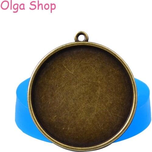 OYL096 35.6mm Embellished Frame Pendant Silicone Mold - for Cake Decorating Tools, Fondant Craft, Resin Jewelry Making, Biscuit