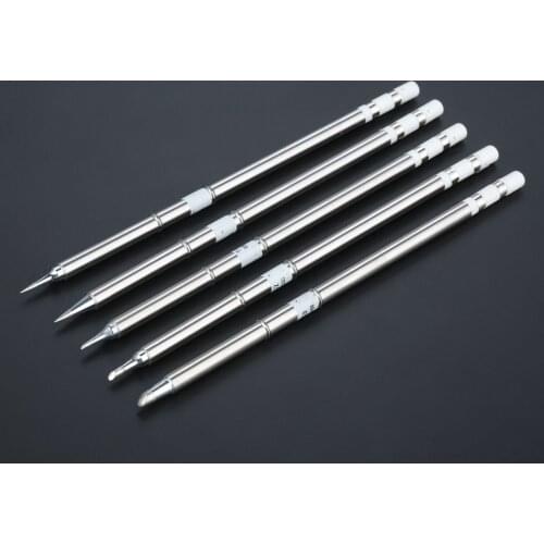 5pcs T12 Solder Iron Tip For HAKKO FX-950 FX-951 FX-952 FM-202,Soldering Rework Station T12-ILS T12-BC1, T12-BC2, T12-BC3 T12-BL