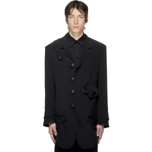 Buttoned Deconstructed casual blazer knight uniform suit