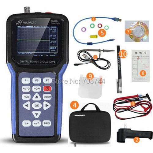 Mobile Car Repair Appliances 200M Dual-Channel HandheldHandheld Oscilloscopes JDS2012S Multimeter Full Isolation Bandwidth 25M