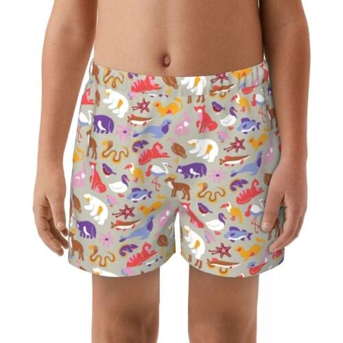 Animal Zoo boys Brand Swimming Briefs Low Waist Swimwear drop With Push-up Pad Shorts Trunks Boxers Summer kids Swim
