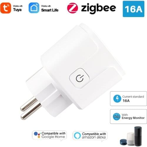 Tuya Smart Plug ZigBee Socket EU 16A Power Safe Monitor Timing Function Smart Life APP Control Works With Alexa Google Assistant