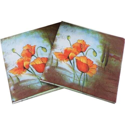 33x33cm 20Napkins/lot New Color Printed Napkin Paper Lotus Flower Grass Tissue DIY Birthday Wedding Party Paper Towel Decoration