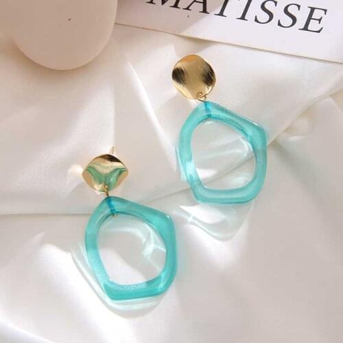 Vienkim Korean Fashion Geometric Irregular Earrings Women Female Vintage Acrylic Hollow Drop Earring Boho Party Jewelry Gift New