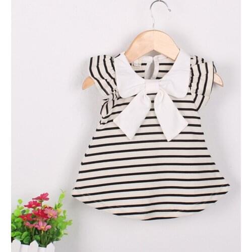 ZWF504 Kids Baby Girls Beautiful Flower Dress Princess Summer Sleeveless Dress Black Pink Yellow Red Baby Girls Dress