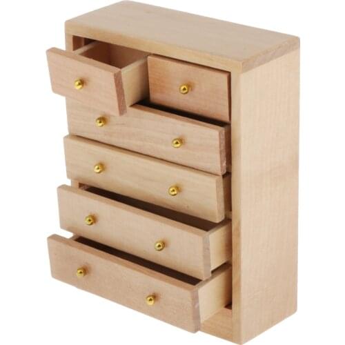 1:12 Doll House Furniture Toys Cabinet with Drawer Accessories Doll House Decoration Accessories Gift for Kids