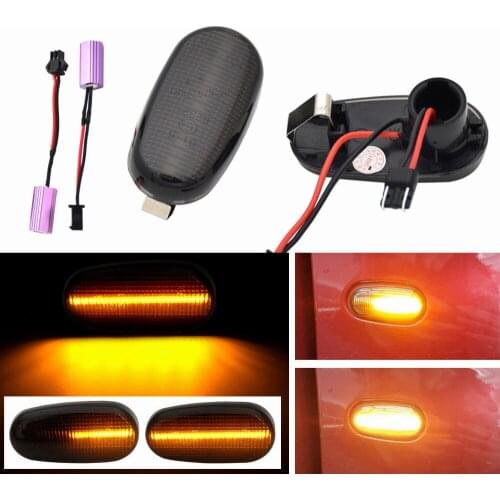 2PCS Dynamic LED Side Marker Lights Arrow Turn Signal Blinker Indicator Lamp Smoke For Alfa Romeo Mito 147 GT Fiat Bravo II Mk2