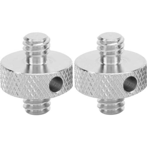 2Pcs Camera 1/4in Male to 1/4in Male Threaded Screw Adapter Double Sided Mounting Screw for Tripod Shoulder Rig Light Stand