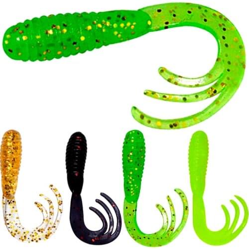 20PCS Fishing Worm Soft Bait 40mm 50mm 65mm Jig Wobbler Artificial Silicone Bait Swimbait Fishing Tackle