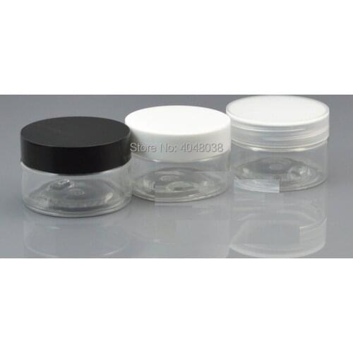 30G Cream Jar Empty Refillable Cosmetic Container Black White Clear Plastic Pot DIY Makeup Facial Cream Jar with Hand Pad