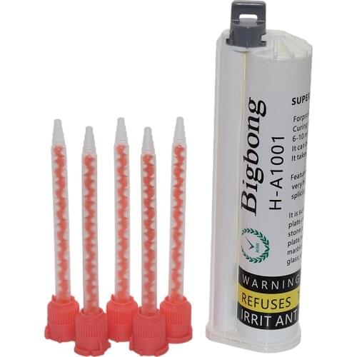 75ml White AB Glue 10:1 Adhesives with 5pc 10:1 Static Mixing Nozzles for Manual Caulking Gun 75ml 10:1 AB Glue Gun Dispenser