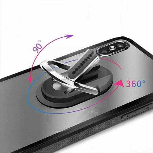 Car Mobile Phone Bracket Clip Mount Vent Rotating Ring Holder Phone Flip Folding Driving Safe Adhesive GPS Cell Alloy Zinc A0G0